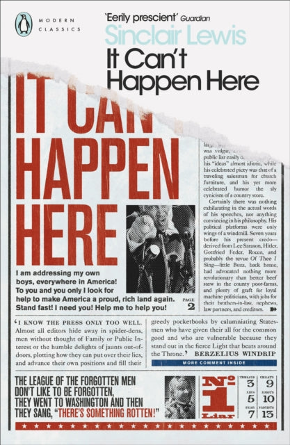 Front cover of It Can't Happen Here by Sinclair Lewis, paperback