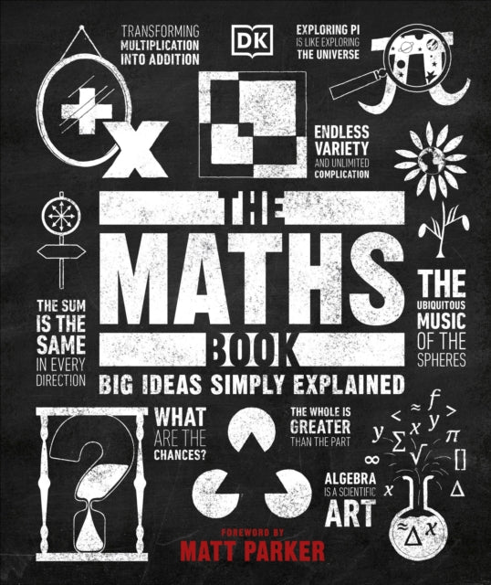 Front cover of The Maths Book by DK, hardback