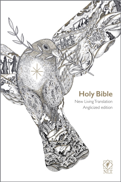 NLT Holy Bible, White Flexiback, Dove Illustration, Award-Shortlisted Design, British Text, NLT New Living Translation, Flexiback, Standard size