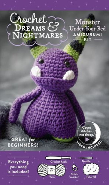 Crochet Dreams and Nightmares Amigurumi Kit Monster Under Your Bed: Everything You Need Is Included : 100% Cotton Yarn, Crochet Hook, Stitch Marker, Tapestry Needle, Fiberfill, Step-by-Step Leaflet, a - Carolyne Brodie