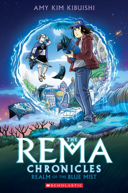 Front cover of Realm of the Blue Mist: A Graphic Novel (The Rema Chronicles #1) by Amy Kim Kibuishi, paperback