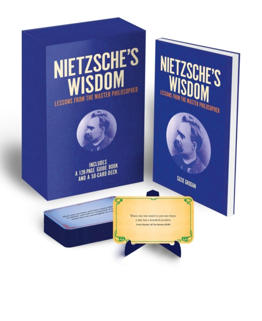 Front cover of Nietzsche's Wisdom Book & Card Deck by Suzie Grogan, paperback