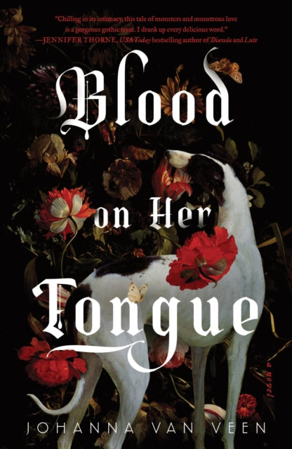 Front cover of Blood on Her Tongue by Johanna van Veen, paperback