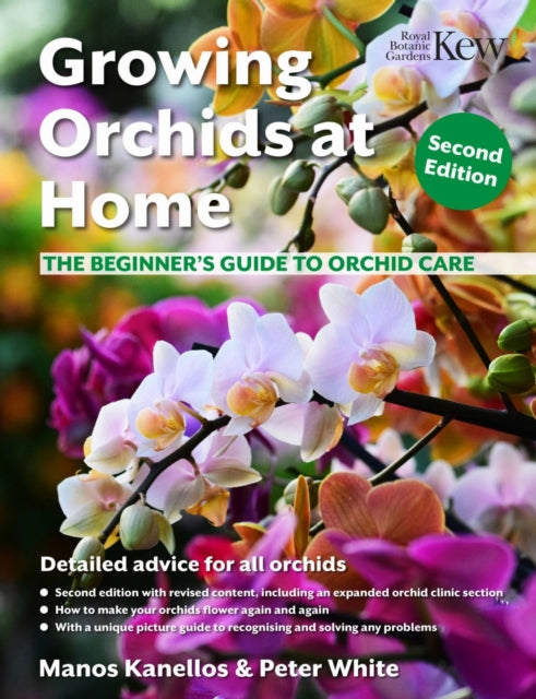 Front cover of Growing Orchids at Home by Manos Kanellos, paperback