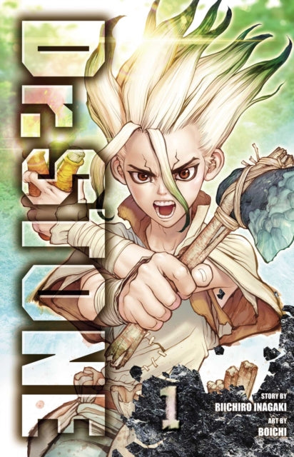 Front cover of Dr. STONE, Vol. 1 by Riichiro Inagaki, paperback