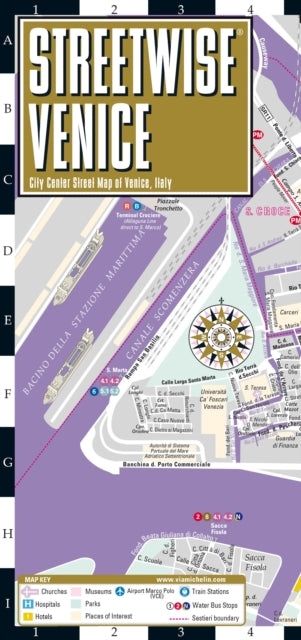 Streetwise Venice Map - Laminated City Center Street Map of Venice, Italy : City Plan