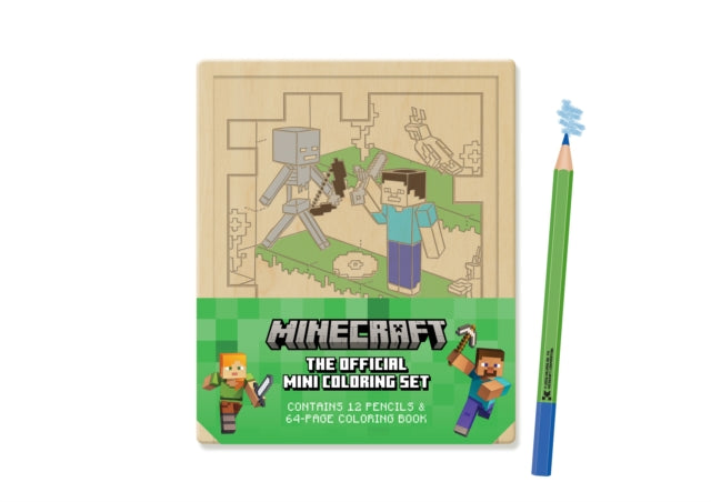 Minecraft: The Official Mini Coloring Set : Contains 64pp coloring book and 12 premium colored pencils - Insight Editions
