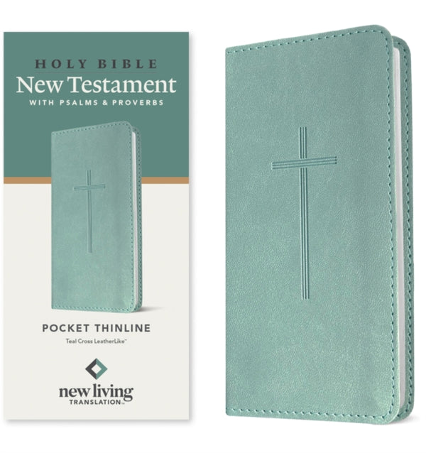 NLT Pocket Thinline New Testament with Psalms and Proverbs (LeatherLike, Teal Cross) - New Living Translation