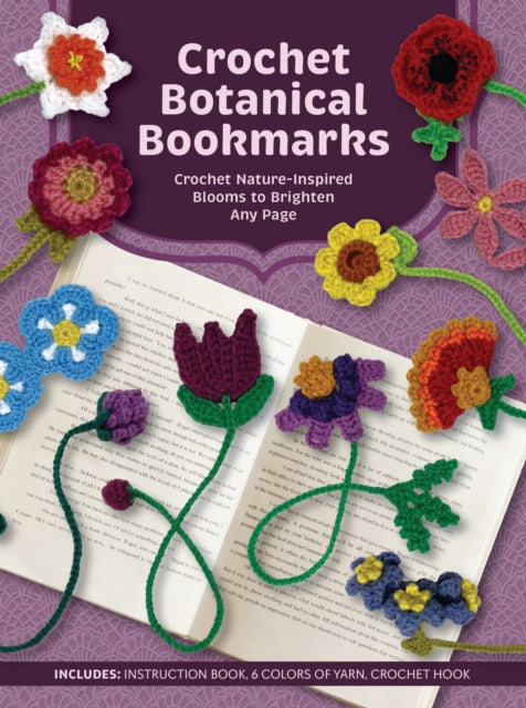 Front cover of Crochet Botanical Bookmarks by Suzann Thompson