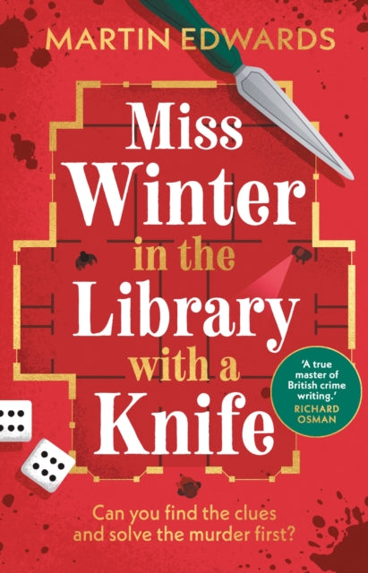 Front cover of Miss Winter in the Library with a Knife by Martin Edwards, hardback