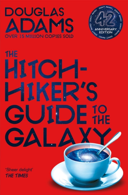 Front cover of The Hitchhiker's Guide to the Galaxy by Douglas Adams, paperback