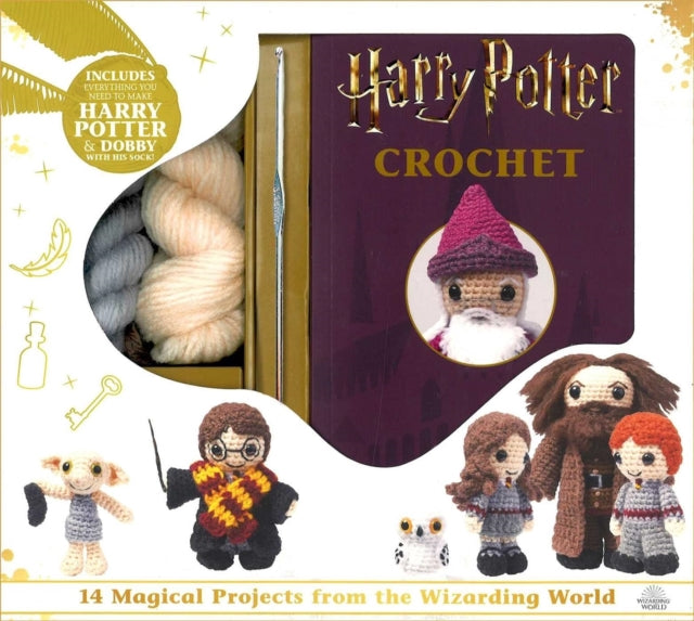 Harry Potter Crochet - Harry Potter and Dobby Amigurumi - Yarn, Safety Eyes, Crochet Hook and Instructional Booklet - Craft Gift for Harry Potter Fans - Lucy Collin