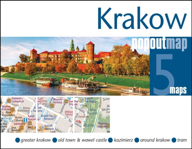 PopOut Map Krakow - Pocket-Sized Pop-Up Street Map of Old Town | Kazimierz | Krakow Tram Map | Compact Travel Map - PopOut Maps