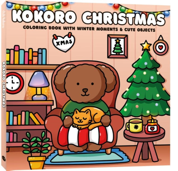 Kokoro Christmas : Coloring book with winter moments & cute objects -
