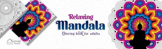 Front cover of Relaxing Mandala Coloring Book For Adults by Wonder House Books, paperback
