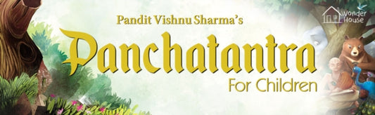 Front cover of Pandit Vishnu Sharma's Panchatantra For Children: Illustrated stories (Black and White, Paperback) by Shubha Vilas, paperback